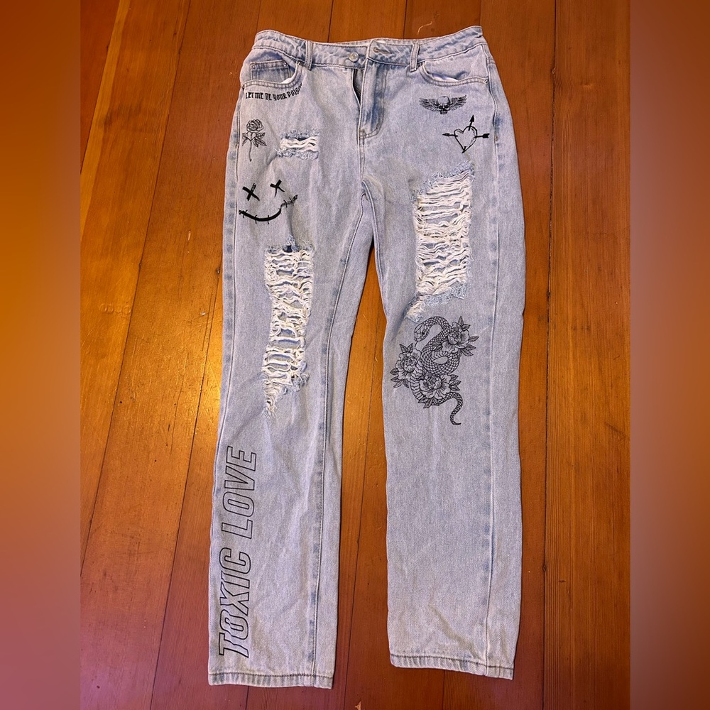 Adika Printed High Waisted Jeans